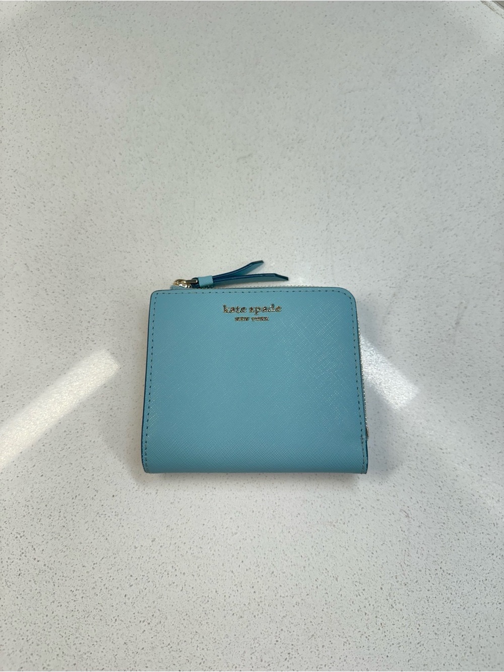 Kate Spade New York Blue Leather Zip Around Small Wallet